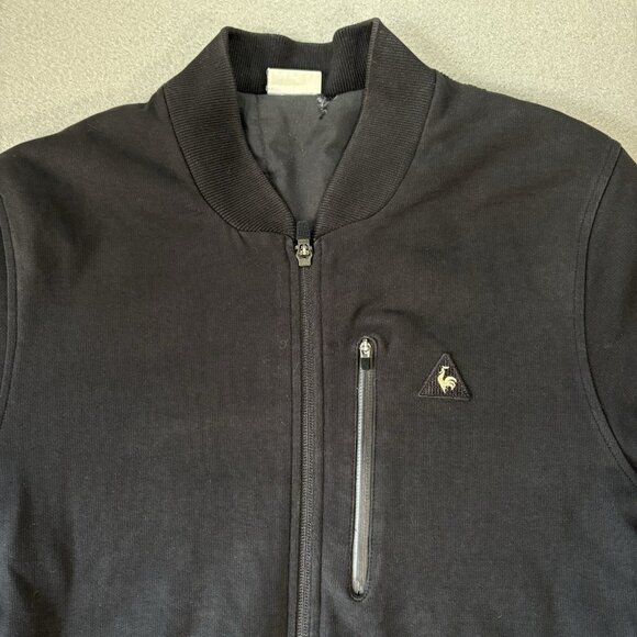 Le Coq Sportif Jacket Mens Black Full Zip Quilted Bomber Style Casual Streetwear - Picture 2 of 16